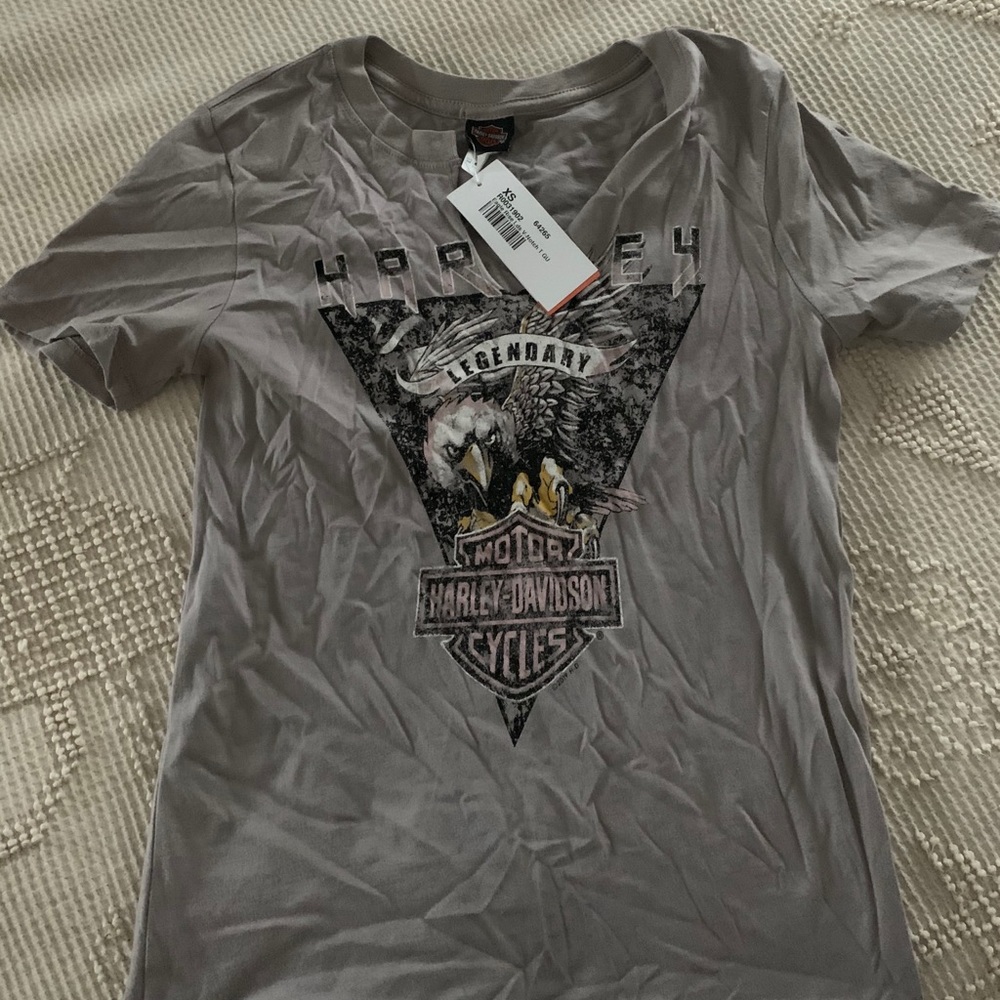Harley Davidson tee with v neck. New